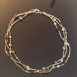 Elegant Multi-Strand Pearl Necklace 925